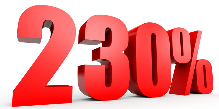 Discount 230 percent off. 3D illustration.