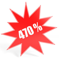 Discount 470 percent off. 3D illustration.