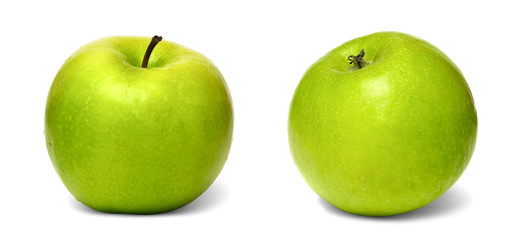 Isolated Collage of Green Apples on a White Background