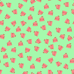 Circus Icon Seamless Pattern on Green Background © valeo5