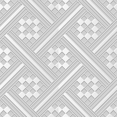 3D paper art 498 square check geometry cross mosaic