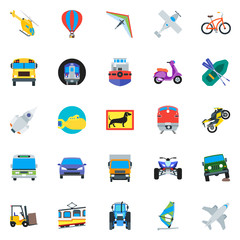 The mix of different vehicles.