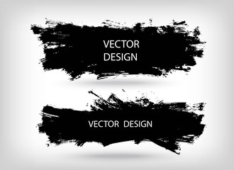 Vector set of grunge artistic brush strokes, brushes. Creative design elements.