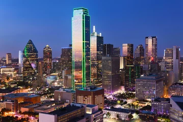 Cercles muraux construction de la ville Dallas downtown view shot from reunion tower