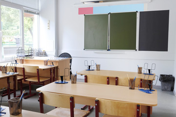 Interior of an empty school class