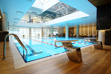 banisters in a swimming pool