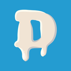 C letter isolated on baby blue background. Milky C letter vector illustration