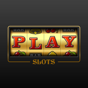 Play slot machine casino banner design element
