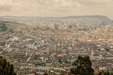 Aerial View Of The Basilica Del Voto Nacional In Quito