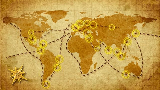 Retro world map