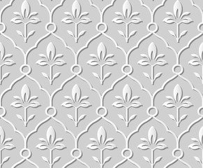 3D paper art 571 elegant curve round cross flower