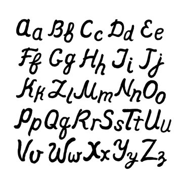 Handwritten cursive English alphabet