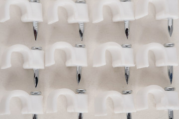Fototapeta premium Clip cord / View of clip cord on dirty paper background. Top view. Flat lay.