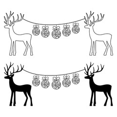 Deers & Christmas balls