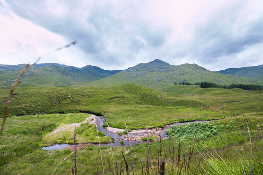 Grüne Landschaft in Schottland