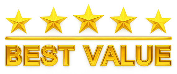 Five stars, Best Value - 3d rendering