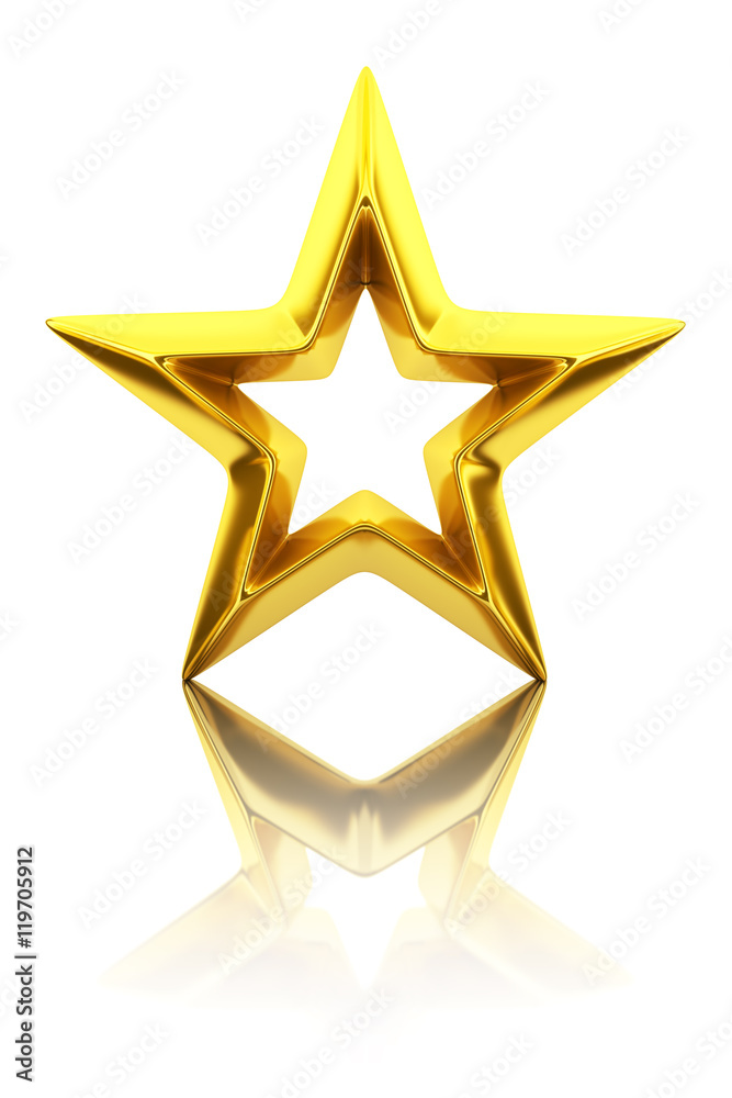 Canvas Prints shiny golden star - 3d rendering