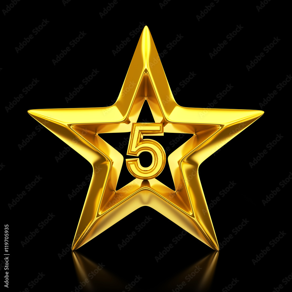Canvas Prints shiny golden star - 3d rendering