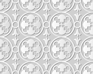 3D paper art 601 round curve geometry cross flower