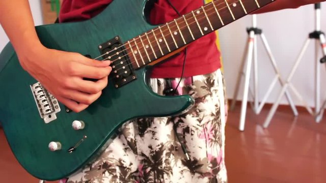 Man Playing Electrical Guitar