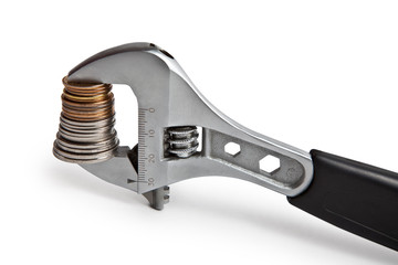 Coins are recorded in the wrench key