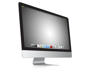 Modern computer on white background 3D rendering