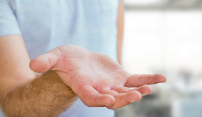 Empty businessman hand