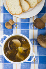 Soup of wild mushrooms