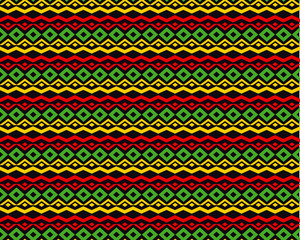 classic reggae color music background. Jamaica seamless pattern - 119707391
