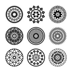 Mandala. Set of vector circle ornaments. Abstract sacred geometry