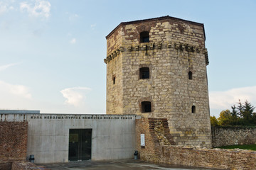 Fototapeta na wymiar Nebojsa tower - between Kalemegdan fortress and Danube river, Belgrade, Serbia