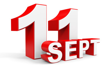 Fototapeta premium September 11. 3d text on white background.
