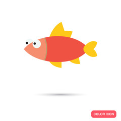 Fish color flat icon