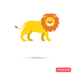 Obraz premium Lion color flat icon