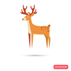 Deer color flat icon