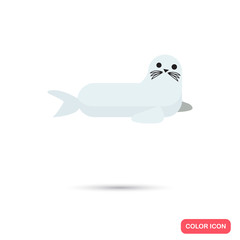 Fur seal color flat icon