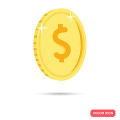 Coin color flat icon