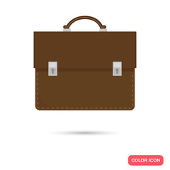 Business briefcase color flat icon