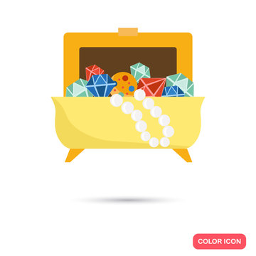 Box with jewel color lfat icon