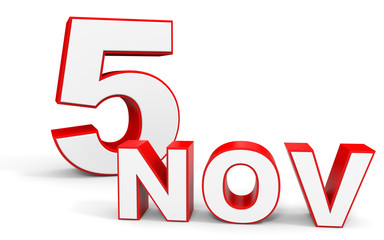 November 5. 3d text on white background.