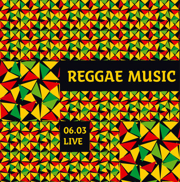 geometry reggae color music background. Jamaica poster vector il