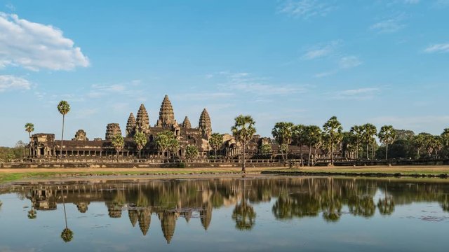 Angkor Wat Temple, Siem Reap, Cambodia, 4K Time lapse