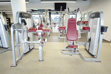 Interior of a modern fitness hall