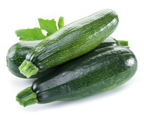 Zucchini on a white background.