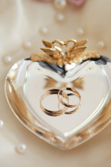 Golg wedding rings of bride and groom