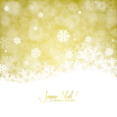 Carte de vœux avec flocons - Version dorée