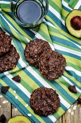 vegan avocado cashew butter oats chocolate cookies
