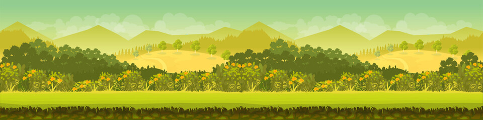 Obraz premium Mountains and forest, nature landscape