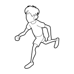 Fototapeta na wymiar Running man icon in outline style isolated on white background