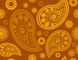 Naklejka premium Seamless pattern in gold and yellow